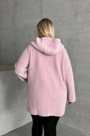 קפוצ׳ון במידות גדולות שרוול ארוך פלוש פתוח עם כיסים 97-14