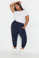 מכנסיים במידות גדולות גומי במותן ובמכפלת גזרת גזר שתי כיסים קדמיים 144780