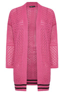 קרדיגן במידות גדולות שרוול ארוך ללא סגירה בחזית ארוך תחרה 302324