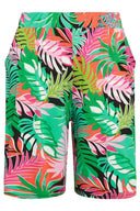 שורט רחב במידות גדולות גומי במותן עם הדפס עם לייקרה 145100