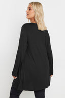 חולצה עם צווארון V מעוטרת באבנים שרוול ארוך במידות גדולות 302899