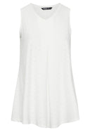 חולצה במידות גדולות בלי שרוולים צווארון V חצאית מתרחבת 304096