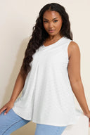 חולצה במידות גדולות בלי שרוולים צווארון V חצאית מתרחבת 304096