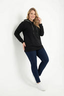 קפוצ׳ון במידות גדולות שרוול ארוך עם הדפס עם גומי במותן 106-73