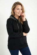 קפוצ׳ון במידות גדולות שרוול ארוך עם הדפס עם גומי במותן 106-73