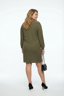 שמלה במידות גדולות שרוול ארוך צווארון עגול גזרה ישרה 106-97