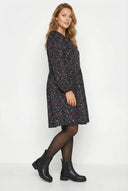 שמלה במידות גדולות קשירה בצוואר דוגמת פרחים מידי 137628