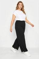 מכנסיים רחבים במידות גדולות גומי במותן עם כיסים 143418