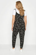 אוברול במידות גדולות הריון גזרה צרה קשירה כתפיות דוגמת פרחים ארוך 158433