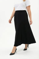 חצאית ארוכה במידות גדולות גומי במותן עם כיסים 160051