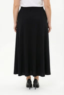 חצאית ארוכה במידות גדולות גומי במותן עם כיסים 160051