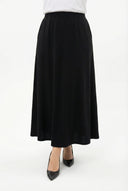 חצאית ארוכה במידות גדולות גומי במותן עם כיסים 160051