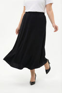 חצאית ארוכה במידות גדולות גומי במותן עם כיסים 160051