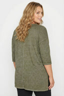 טישירט במידות גדולות חצי שרוול צווארון עגול מעוטרת באבנים 173260