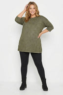 טישירט במידות גדולות חצי שרוול צווארון עגול מעוטרת באבנים 173260