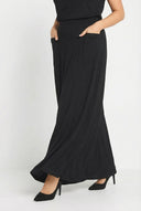 חצאית במידות גדולות מקסי גומי במותן שתי כיסים קדמיים 194938