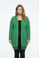 קרדיגן במידות גדולות שרוול ארוך ללא סגירה בחזית ארוך תחרה 302325