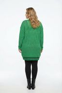 קרדיגן במידות גדולות שרוול ארוך ללא סגירה בחזית ארוך תחרה 302325