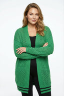 קרדיגן במידות גדולות שרוול ארוך ללא סגירה בחזית ארוך תחרה 302325