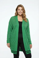 קרדיגן במידות גדולות שרוול ארוך ללא סגירה בחזית ארוך תחרה 302325