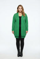 קרדיגן במידות גדולות שרוול ארוך ללא סגירה בחזית ארוך תחרה 302325