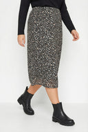 חצאית במידות גדולות דוגמת נמר מידי עם בטנה 302699