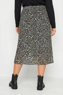 חצאית במידות גדולות דוגמת נמר מידי עם בטנה 302699