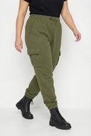 מכנסי ג'וגר במידות גדולות גומי בשוליים פרטי כיסים קארגו 302770