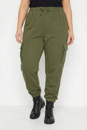 מכנסי ג'וגר במידות גדולות גומי בשוליים פרטי כיסים קארגו 302770