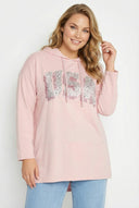 קפוצ'ון במידות גדולות פרטי פאייטים ללא כיסים שרוול ארוך 303002