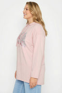 קפוצ'ון במידות גדולות פרטי פאייטים ללא כיסים שרוול ארוך 303002