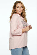 קפוצ'ון במידות גדולות פרטי פאייטים ללא כיסים שרוול ארוך 303002