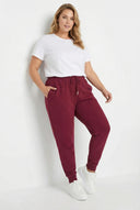 מכנסי ג׳וגר במידות גדולות גומי במותן גומי בשולי הקרסול עם שרוך עם כיסים שולי קרסול צר 303568