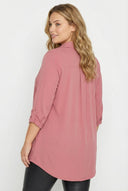 חולצה במידות גדולות שרוול 3/4 צווארון V 303627