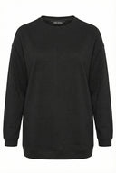 סווטשירט בסיסי במידות גדולות שרוול ארוך צווארון עגול 303747