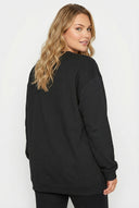 סווטשירט בסיסי במידות גדולות שרוול ארוך צווארון עגול 303747