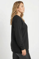 סווטשירט בסיסי במידות גדולות שרוול ארוך צווארון עגול 303747