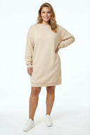 שמלה במידות גדולות צווארון עגול שרוול ארוך שתי כיסים סווטשירט שרונלו 304038