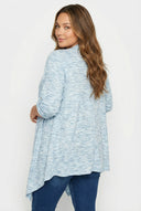 קרדיגן במידות גדולות שרוול ארוך ללא סגירה גזרה אסימטרית 304057