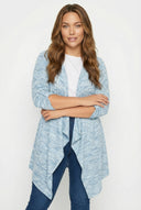 קרדיגן במידות גדולות שרוול ארוך ללא סגירה גזרה אסימטרית 304057