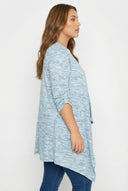 קרדיגן במידות גדולות שרוול ארוך ללא סגירה גזרה אסימטרית 304057