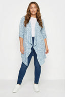 קרדיגן במידות גדולות שרוול ארוך ללא סגירה גזרה אסימטרית 304057