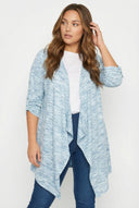 קרדיגן במידות גדולות שרוול ארוך ללא סגירה גזרה אסימטרית 304057