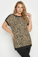 טישירט במידות גדולות דוגמת נמר פרטי עינית מתכת 304086