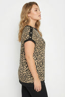 טישירט במידות גדולות דוגמת נמר פרטי עינית מתכת 304086