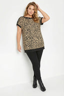 טישירט במידות גדולות דוגמת נמר פרטי עינית מתכת 304086