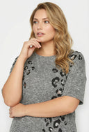 טוניקה במידות גדולות חצי שרוול צווארון עגול עם חרוזים 304279