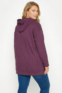 סווטשירט במידות גדולות עם קפוצ׳ון שרוול ארוך 304288