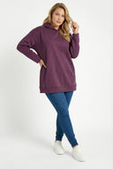 סווטשירט במידות גדולות עם קפוצ׳ון שרוול ארוך 304288