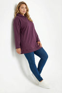 סווטשירט במידות גדולות עם קפוצ׳ון שרוול ארוך 304288